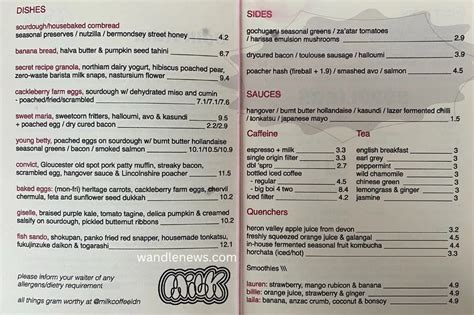 megan's balham menu.